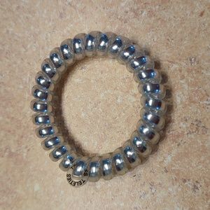 Large silver teletie